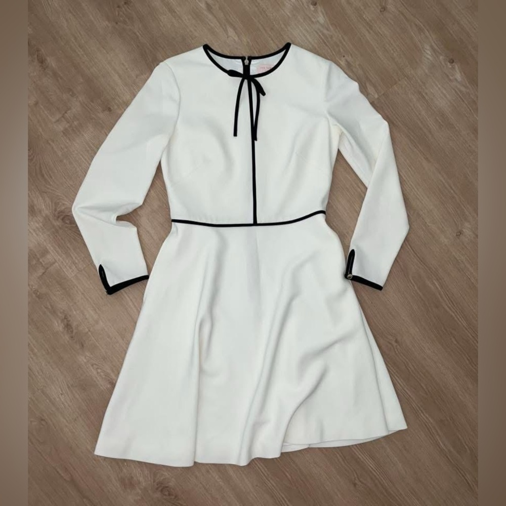 Ted Baker London Loozy Contrast Trim Bow Dress, like new! - Picture 2 of 6